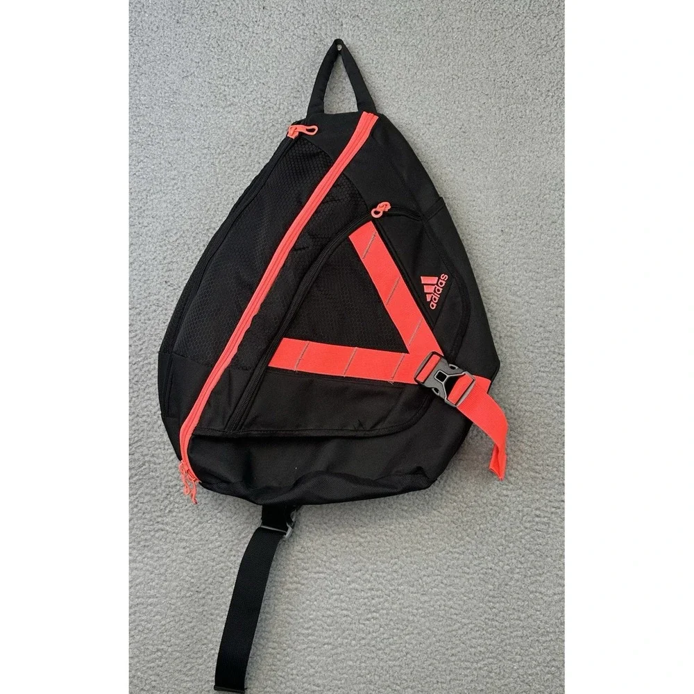 Adidas Rydell Sling Backpack LoadSpring Crossbody One Shoulder Bag Black Pink